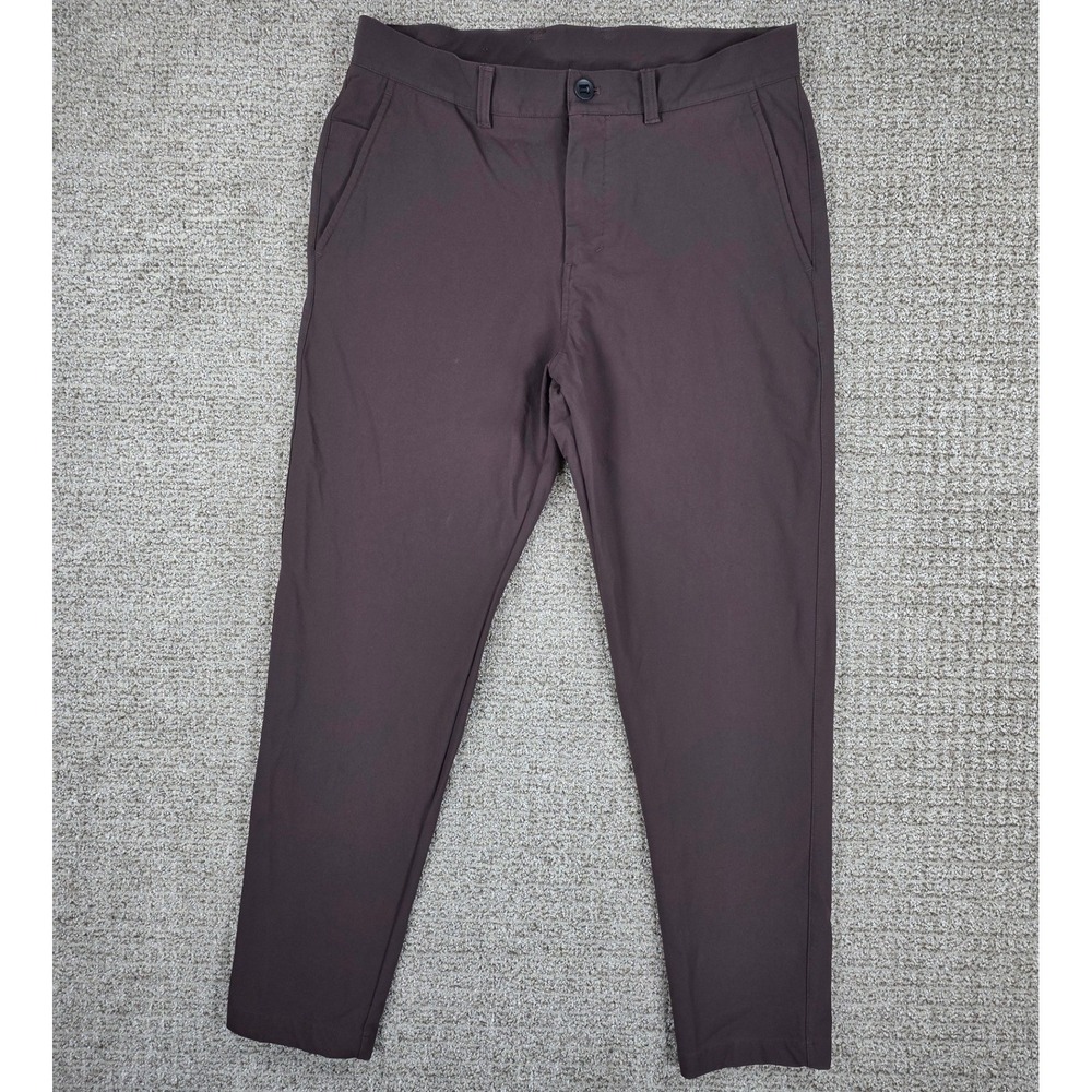 Lululemon Slim Tapered Twill Pants 34x30 Maroon Blend‎ Trousers Rugged